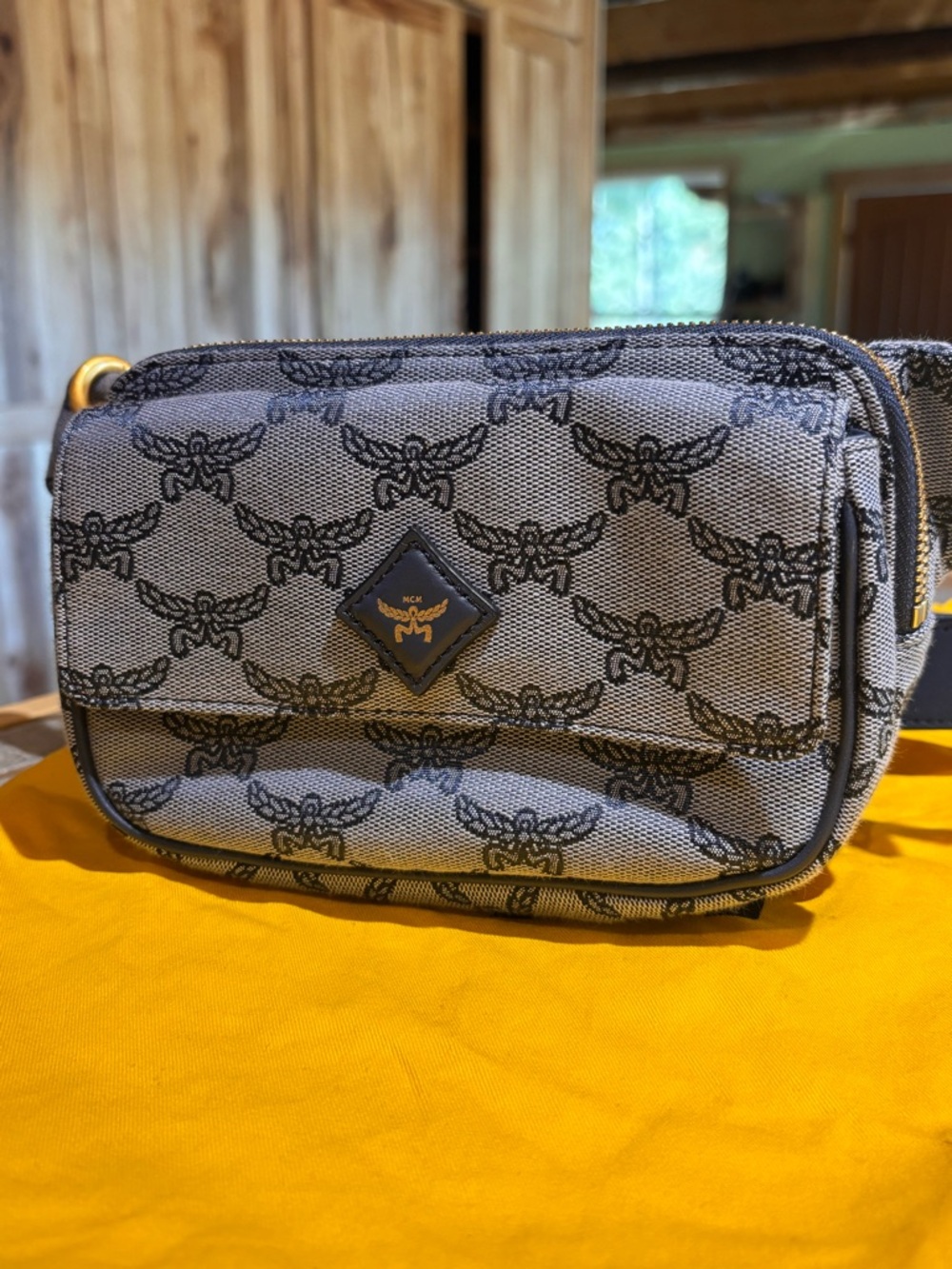 MCM Blue Logo Jacquard Bumbag - Picture 2 of 4